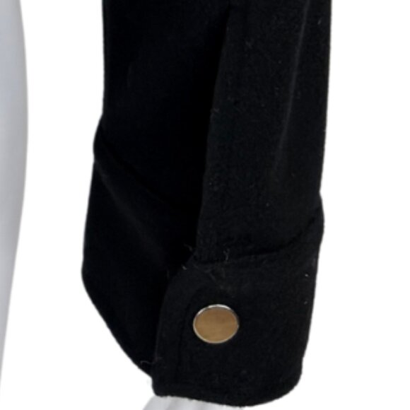 ZARA | Black Cropped Wool-Blend Utility Jacket | Silver Hardware | Size S - Picture 8 of 9